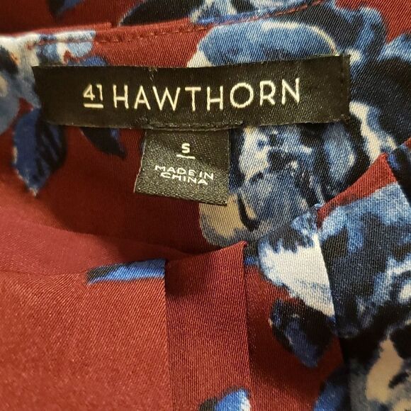 Stitch Fix | 41 Hawthorn Eden A Line Keyhole Burgundy Floral Dress Sz Small NEW - Picture 3 of 4